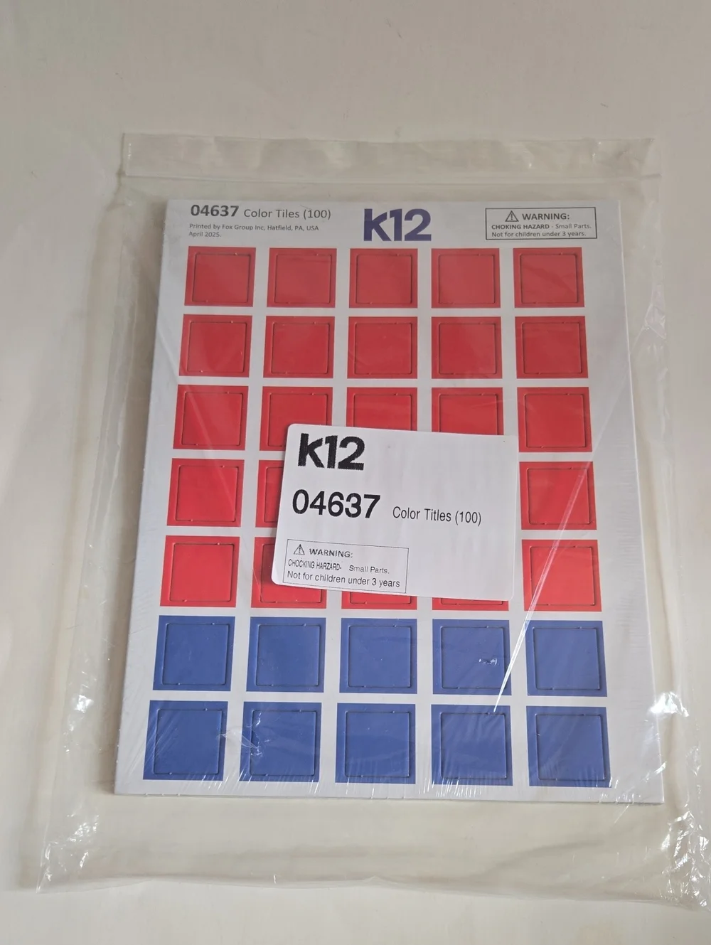 K12 Math Base-10 Set + Color Tiles 100 Piece NEW Homeschool